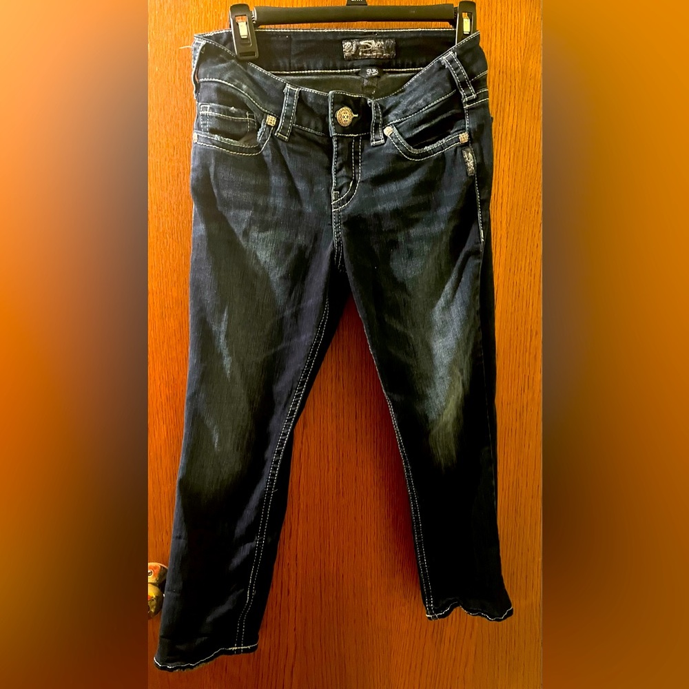 Silver Capri Jeans W28 L22 1/2 GUC